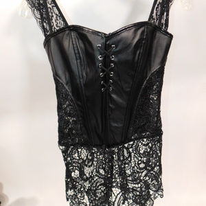 NWOT Lace and Leather Corset Large
